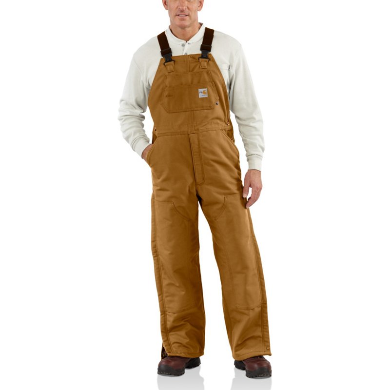 Carhartt Men's Flame Resistant Duck Bib Overalls Brown, 52" - Men's Work Over/Coveralls at Academy Sports