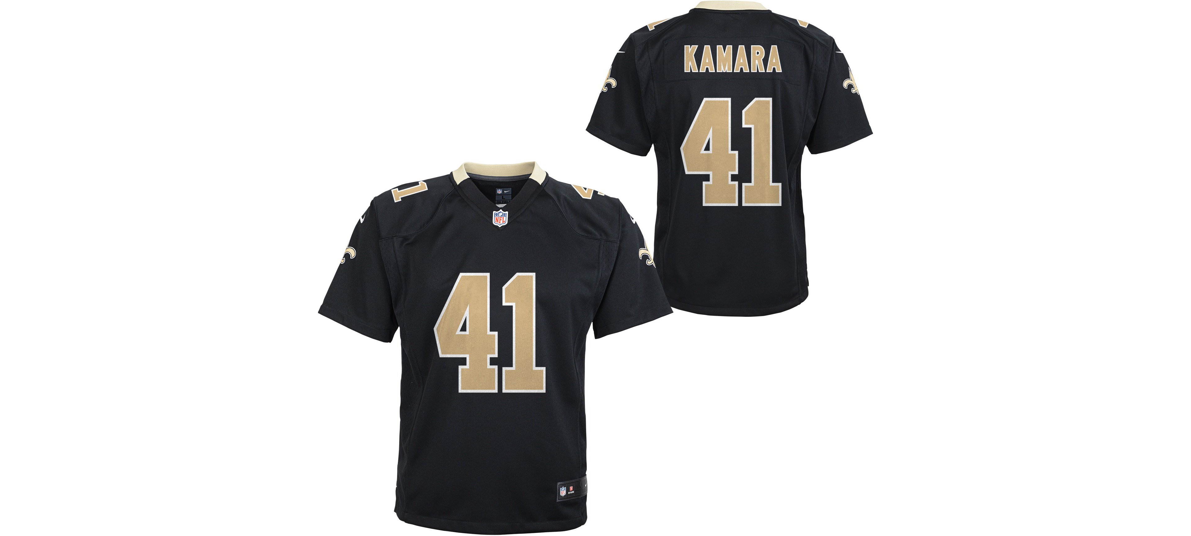 Nike Boys' New Orleans Saints Alvin Kamara 41 Game Team Jersey