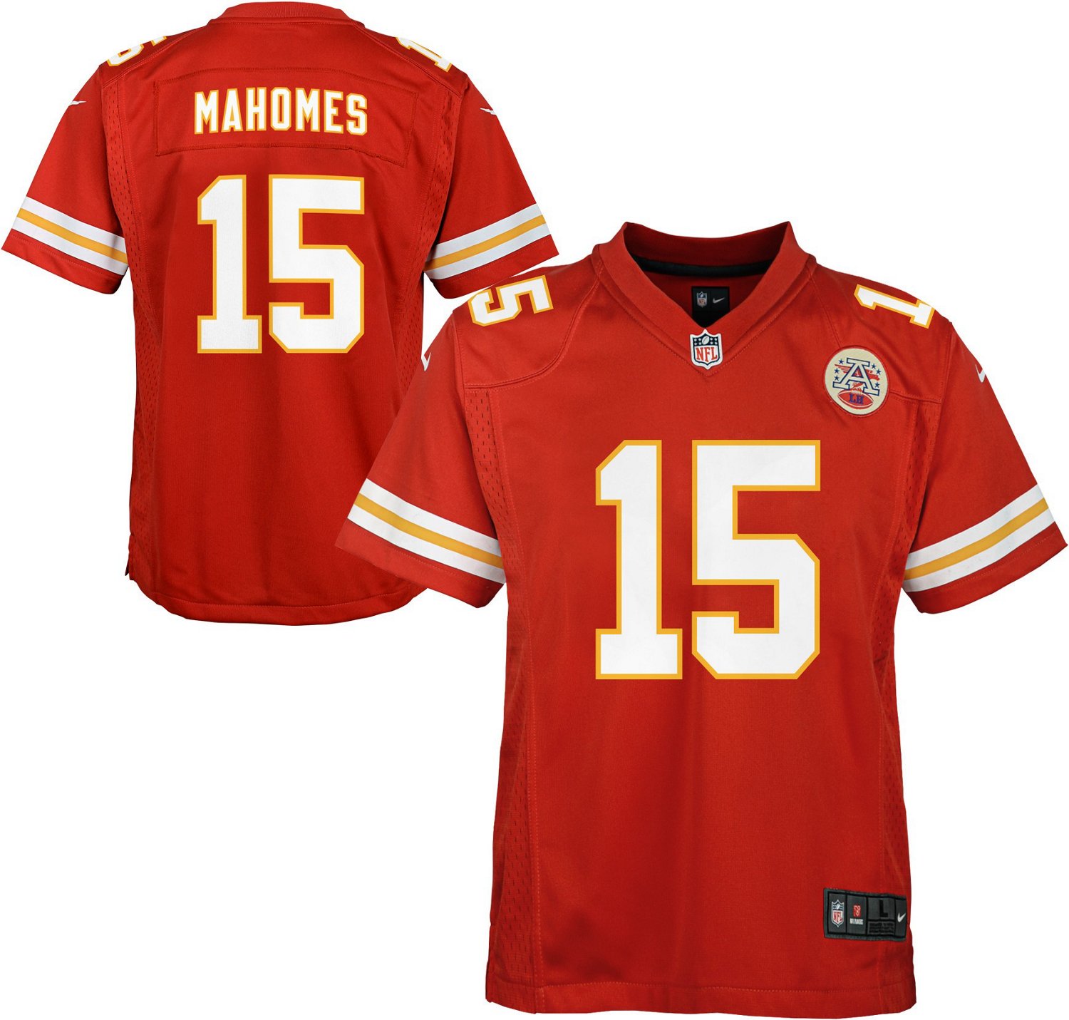 Nike Boys' Kansas City Chiefs Patrick Mahomes 15 Game Team Jersey