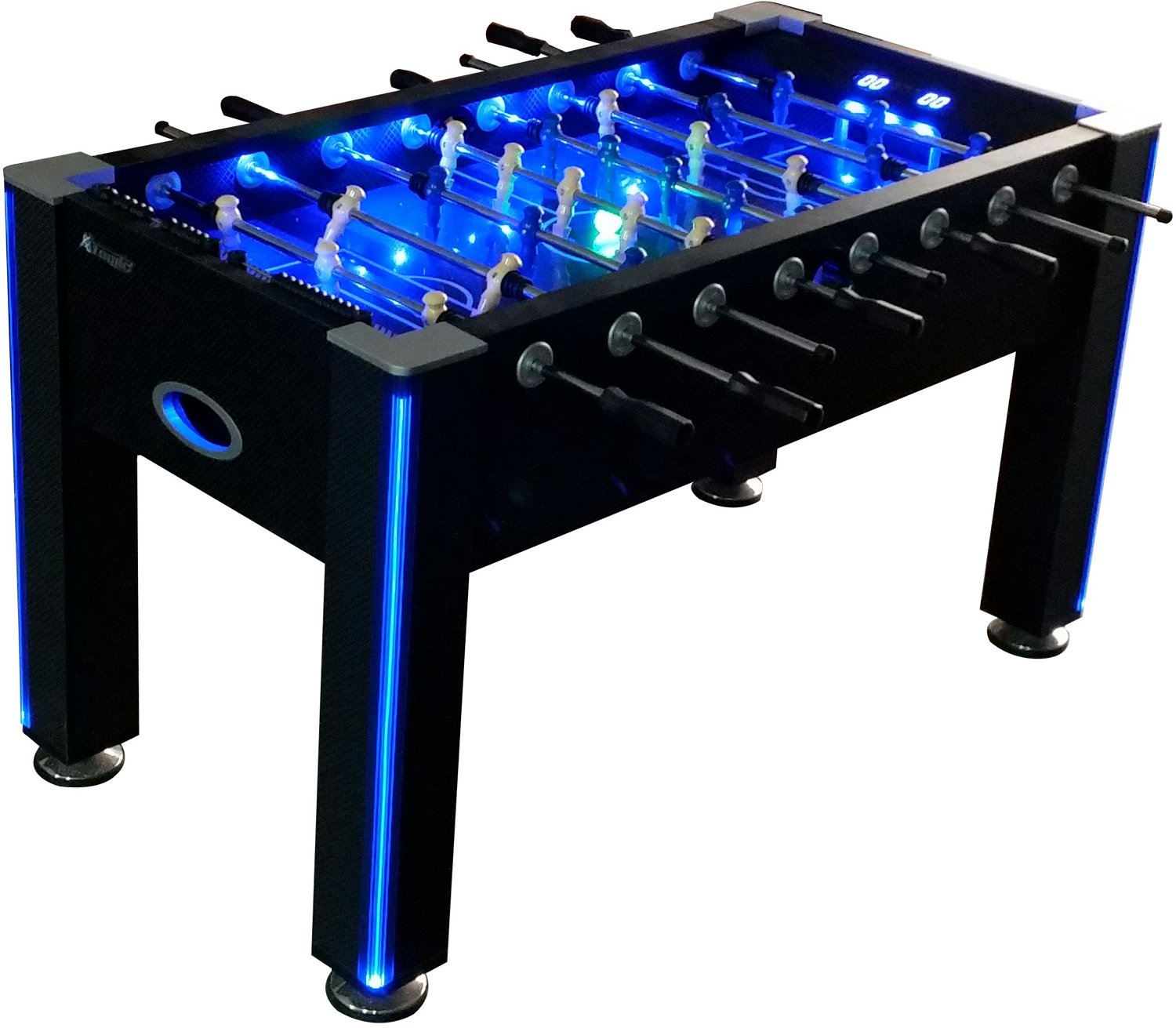 Atomic Azure LED Light Up Foosball Table Academy