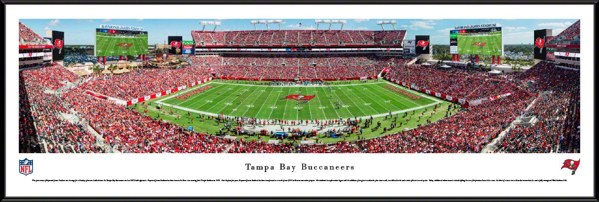 Blakeway Panoramas Tampa Bay Buccaneers Raymond James Stadium Standard Framed Panoramic Print