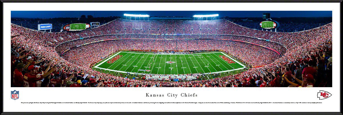 Arrowhead Stadium Football Stadium Print, Kansas City Chiefs Football