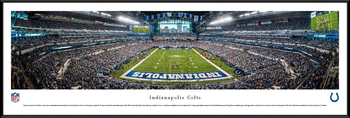 Blakeway Panoramas Indianapolis Colts 50 Yd Lucas Oil Stadium Standard Framed Panoramic Print