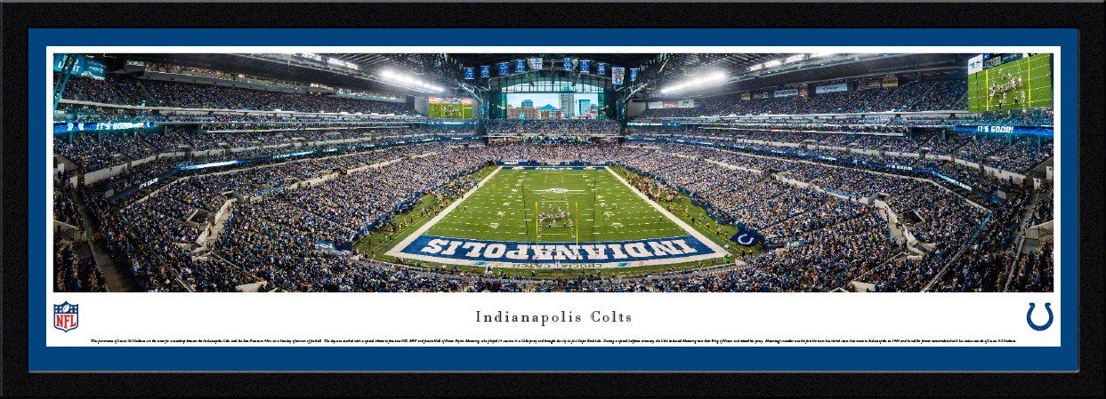 Blakeway Panoramas Indianapolis Colts Lucas Oil Stadium 50 Yd Single Mat Select Frame Panoramic Prin
