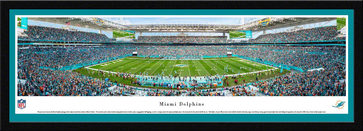 Blakeway Panoramas Miami Dolphins Hard Rock Stadium Single Mat Select Framed Panoramic Print