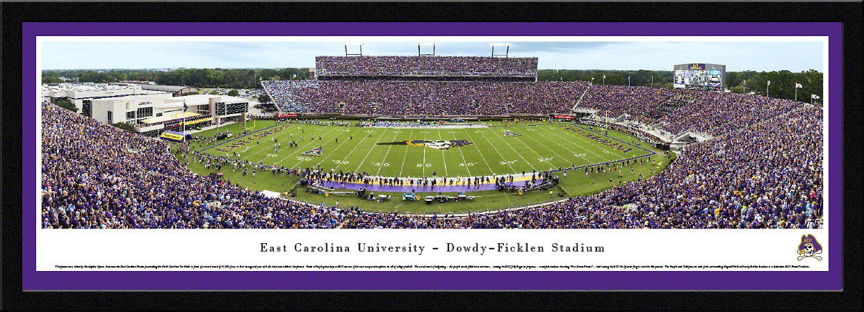 Blakeway Panoramas East Carolina University Dowdy-Ficklen Stadium Single Mat Select Framed Panoramic