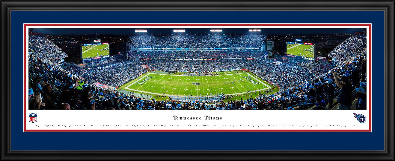 Blakeway Panoramas Tennessee Titans Nissan Stadium Double Mat Deluxe Framed Panoramic Print