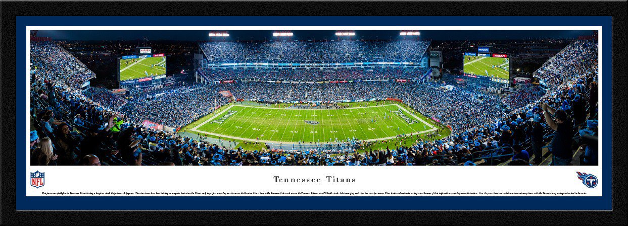 Blakeway Panoramas Tennessee Titans Nissan Stadium Single Mat Select Framed Panoramic Print