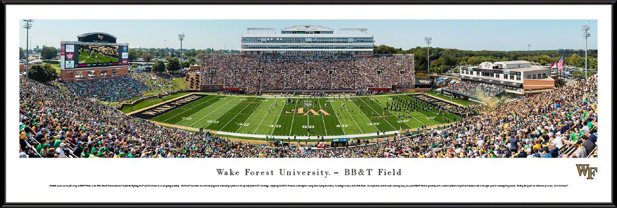 Blakeway Panoramas Wake Forest University BB&T Field Standard Frame Panoramic Print