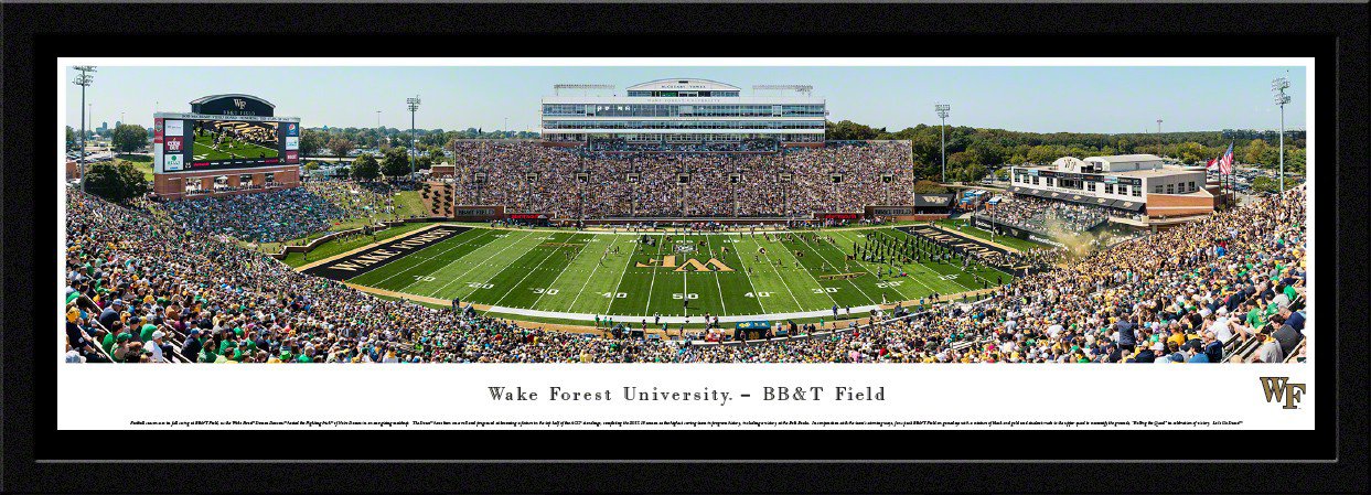 Blakeway Panoramas Wake Forest University BB&T Field Single Mat Select Framed Panoramic Print