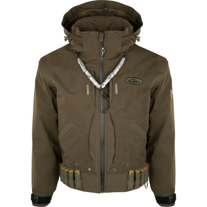 Drake Waterfowl Men's Guardian Elite Insulated Flooded Timber Jacket Green Dark/Green, Small - Men's Athletic Jackets at Academy Sports