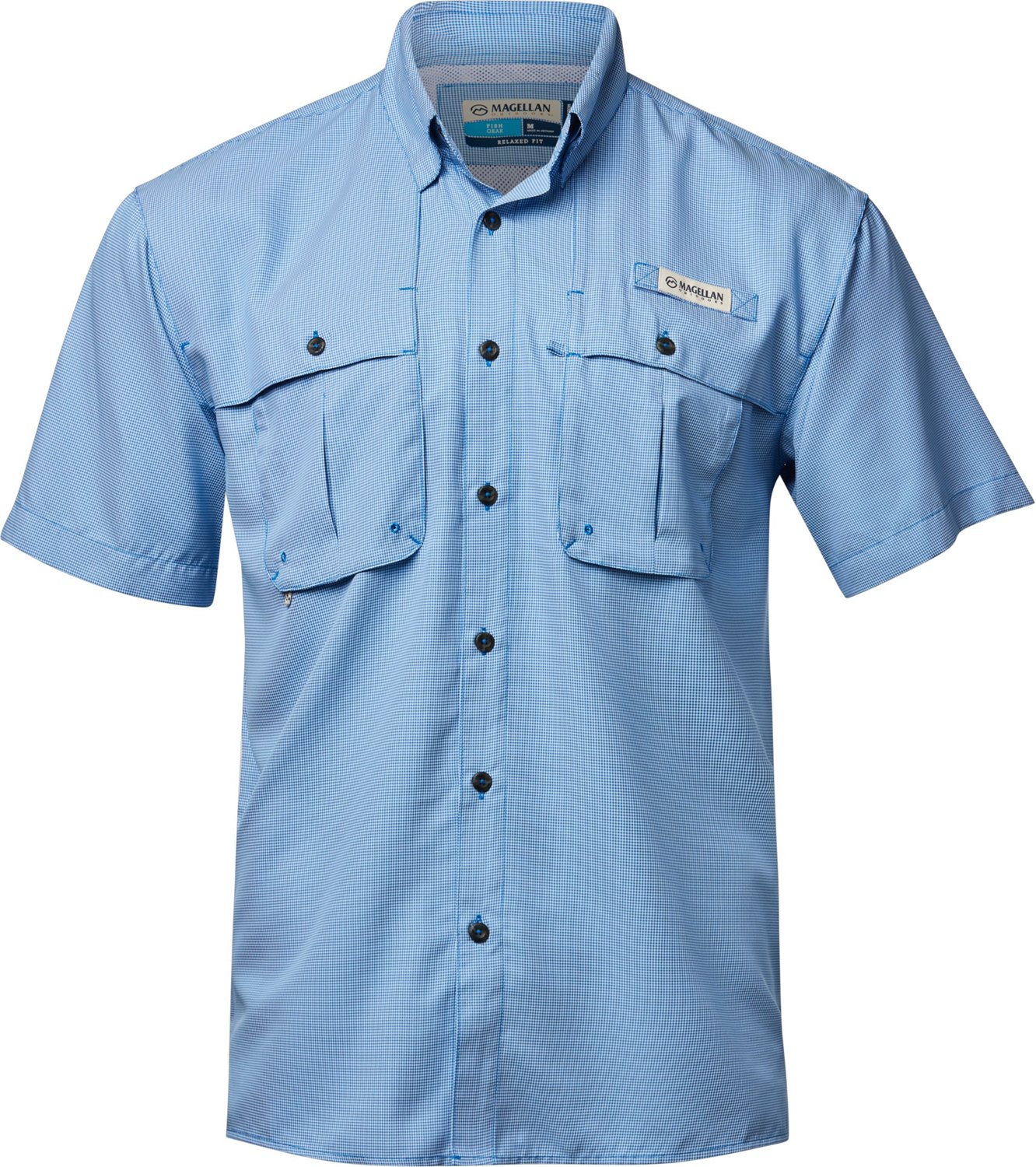 Magellan Outdoors Men's Aransas Pass Mini Check Short Sleeve Shirt ...