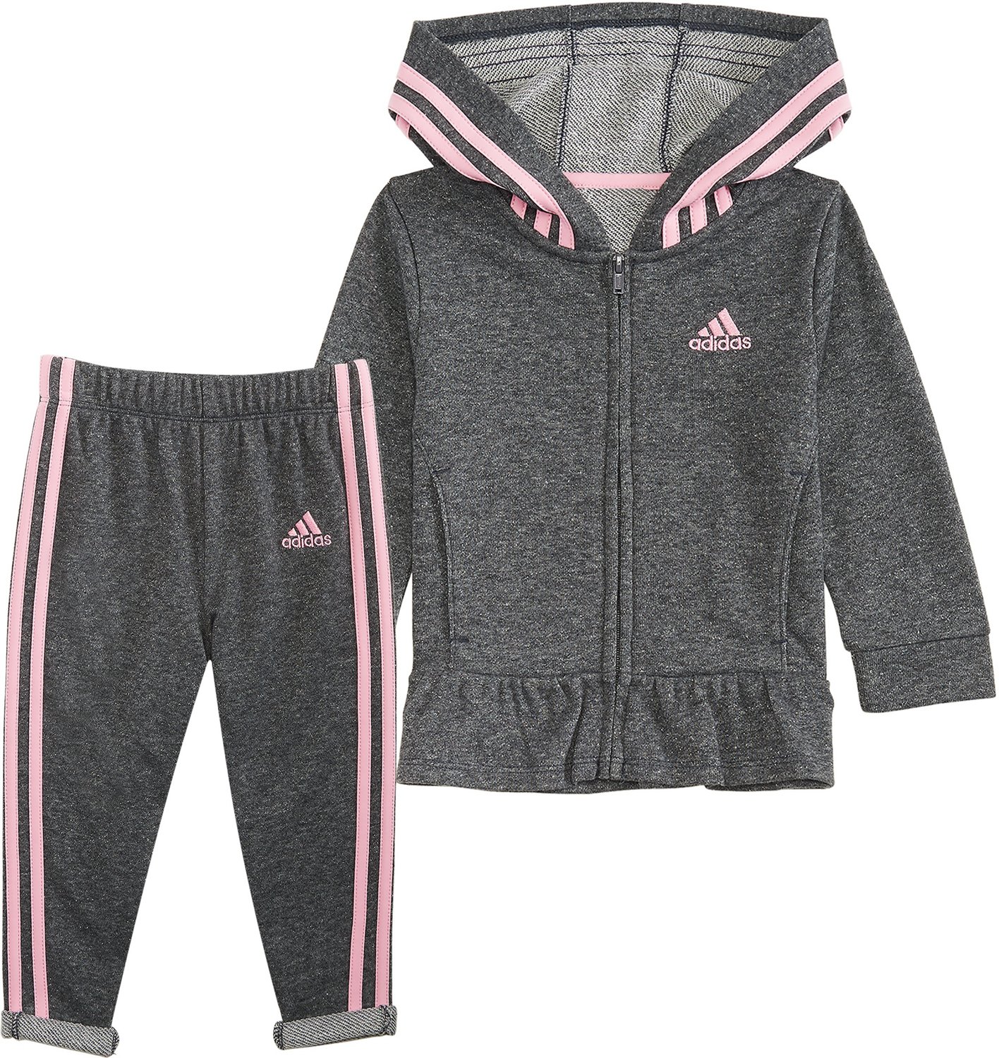 adidas Toddler Girls' Sparkle French Terry Jacket Set                                                                            - view number 1