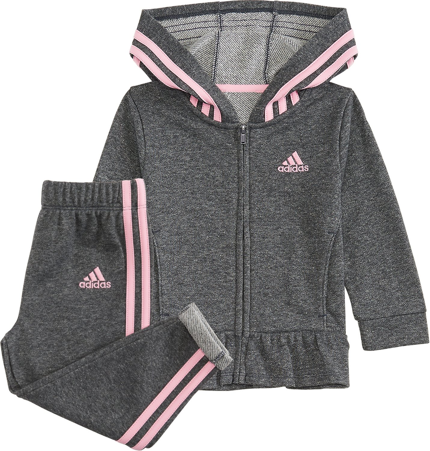 adidas Toddler Girls' Sparkle French Terry Jacket Set                                                                            - view number 3