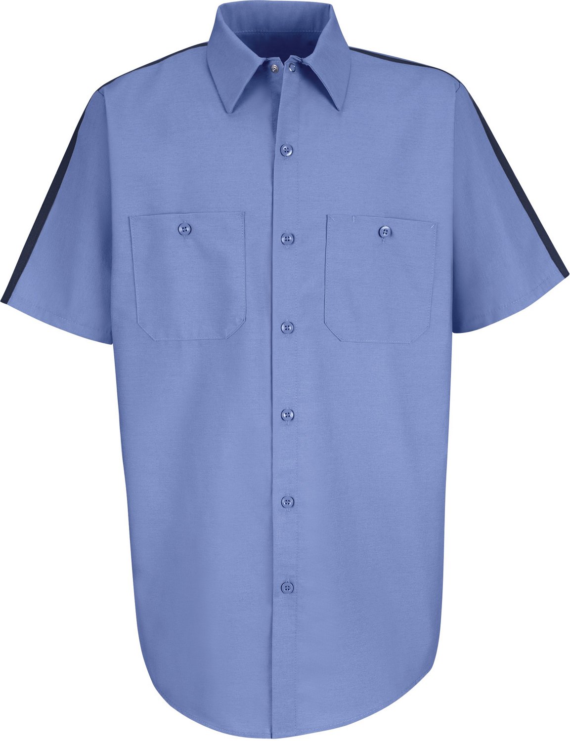 Camicia Bianca Manica Corta Poplin Button Down Con Taschini