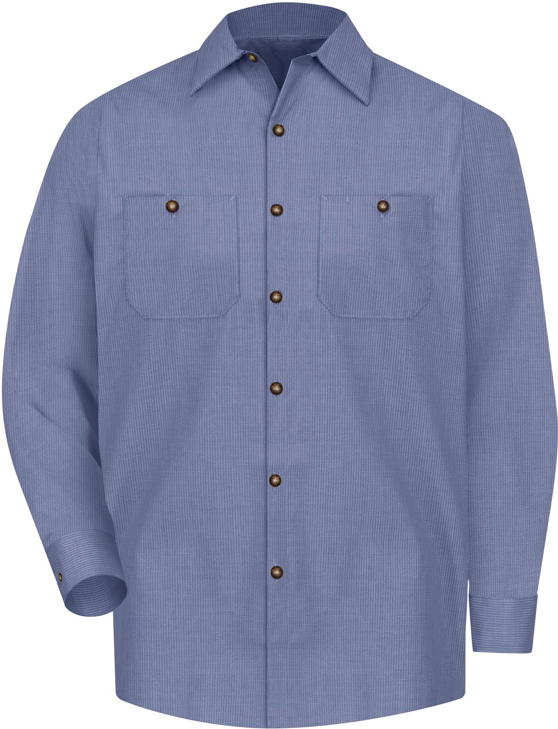 Red Kap Men's Long Sleeve Geometric Microcheck Work Shirt