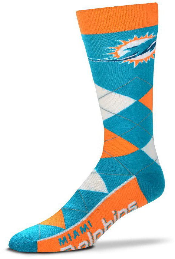 For Bare Feet Miami Dolphins Argyle KneeHigh Socks Academy