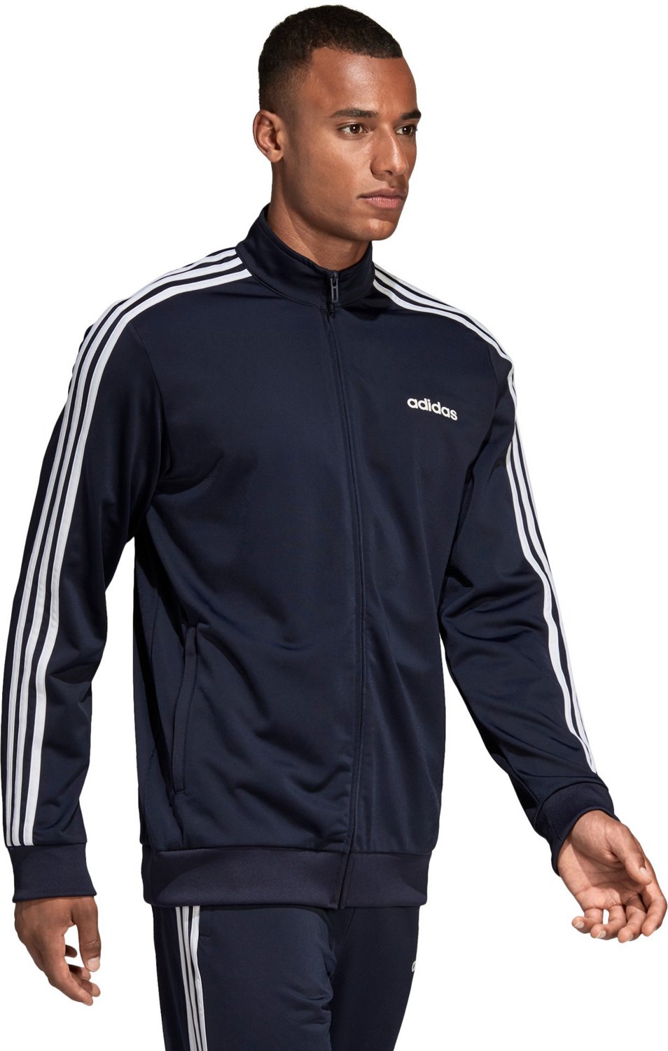 adidas Men's Essential 3Stripes Tricot Track Jacket Academy