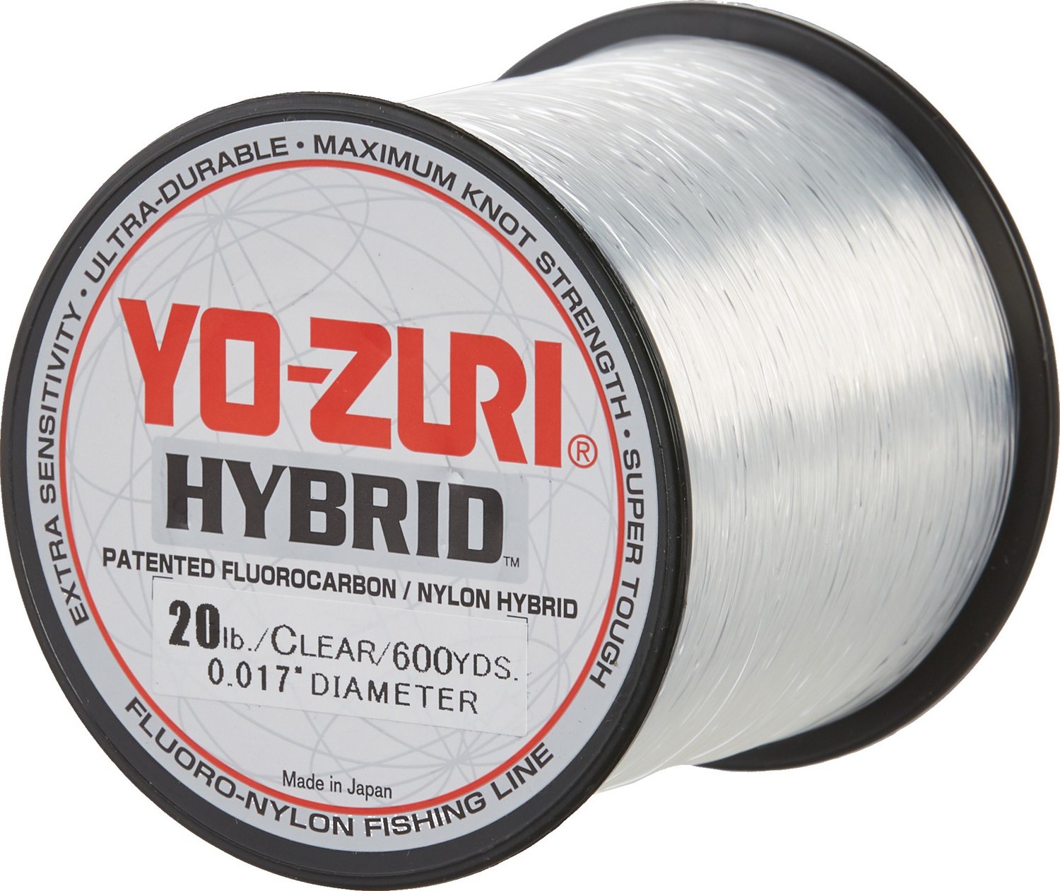 yo zuri fluorocarbon nylon hybrid 10lb lo-vis clear 600yds spool