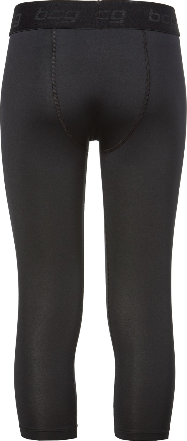  Youth Boys Compression Pants 3/4 Length Sports