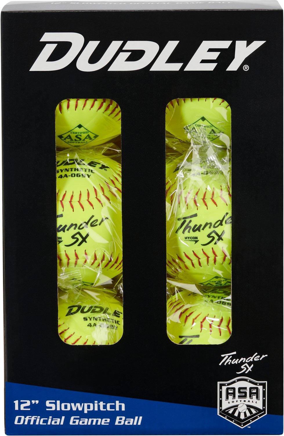 Dudley Thunder SY 12 in ASA Slow-Pitch Softballs 6-Pack                                                                          - view number 2
