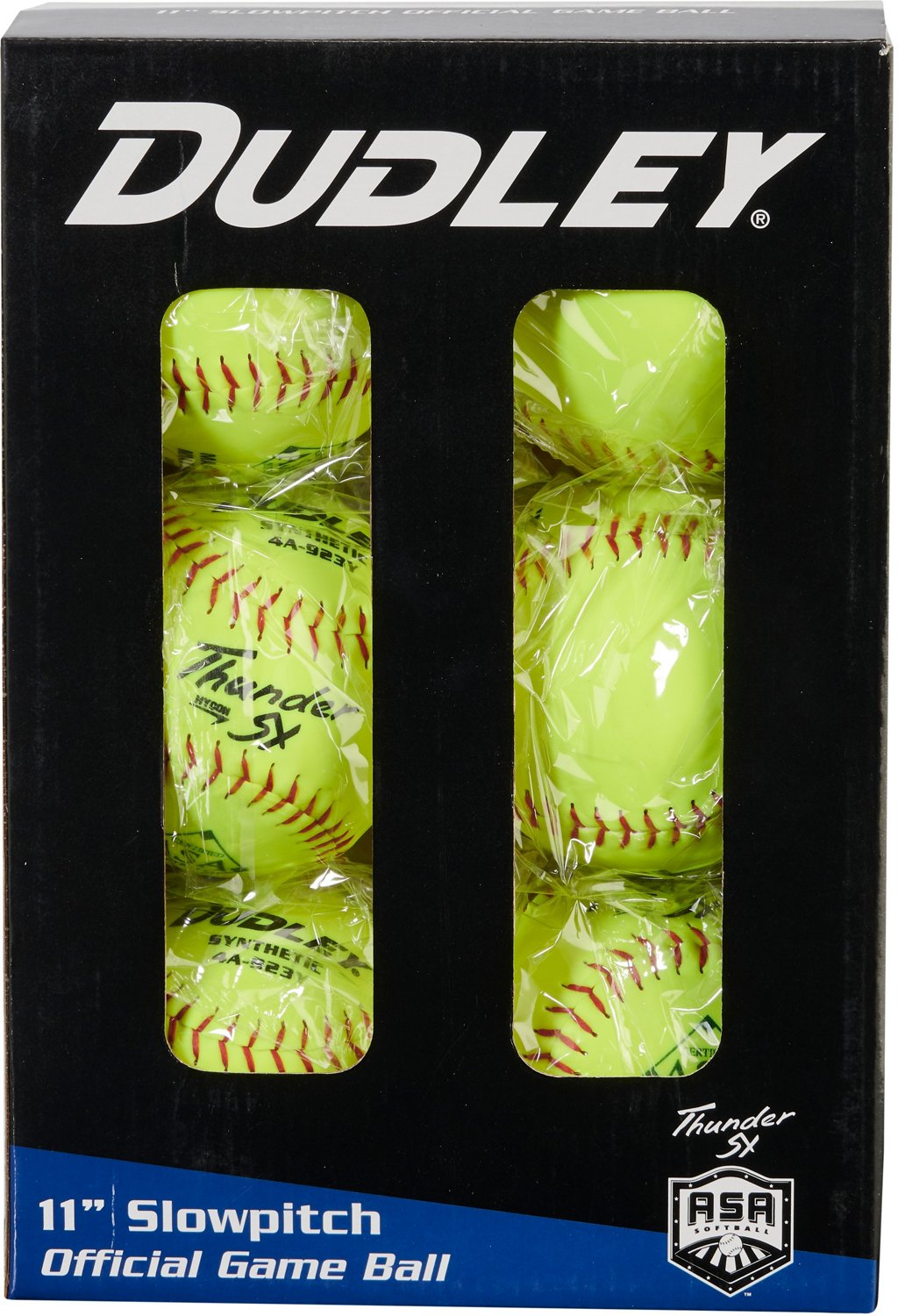 Dudley Thunder SY 11 in ASA Slow-Pitch Softballs 6-Pack - view number 2