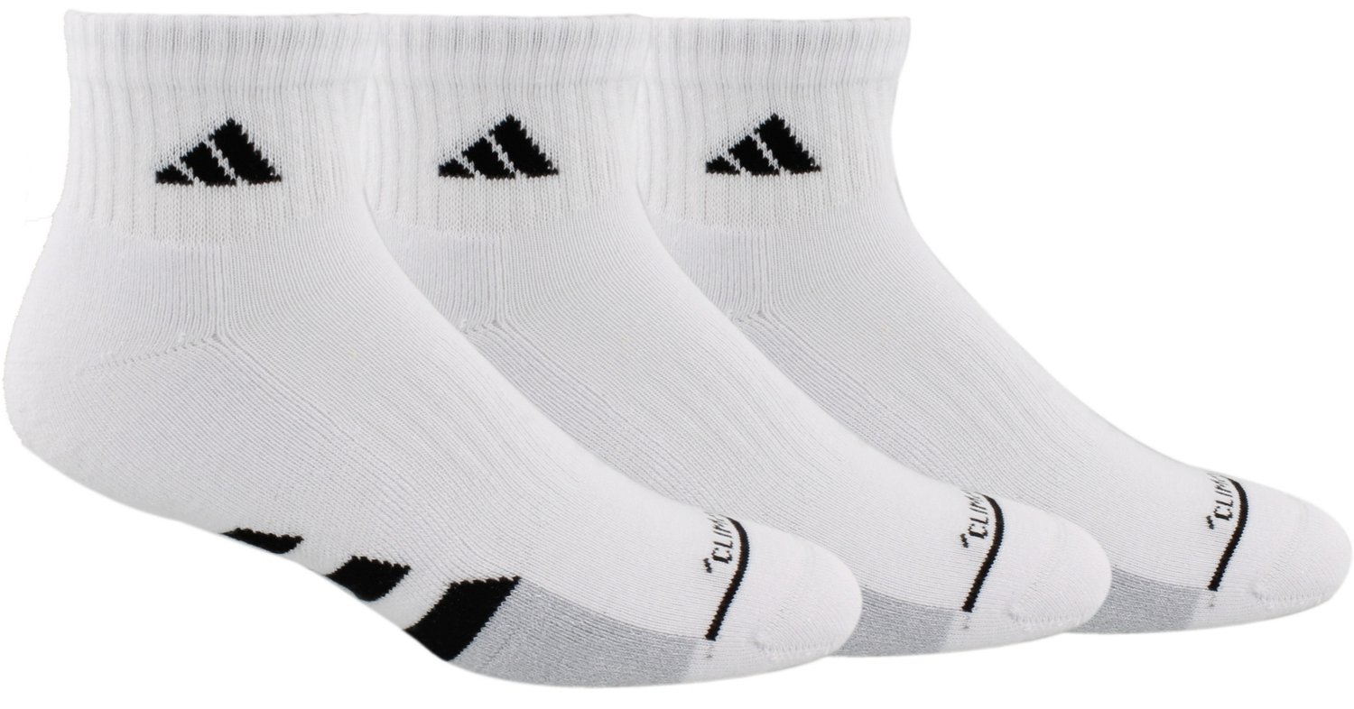 adidas Men's Stripe Cushioned II Quarter Length Socks 3 Pack | Academy