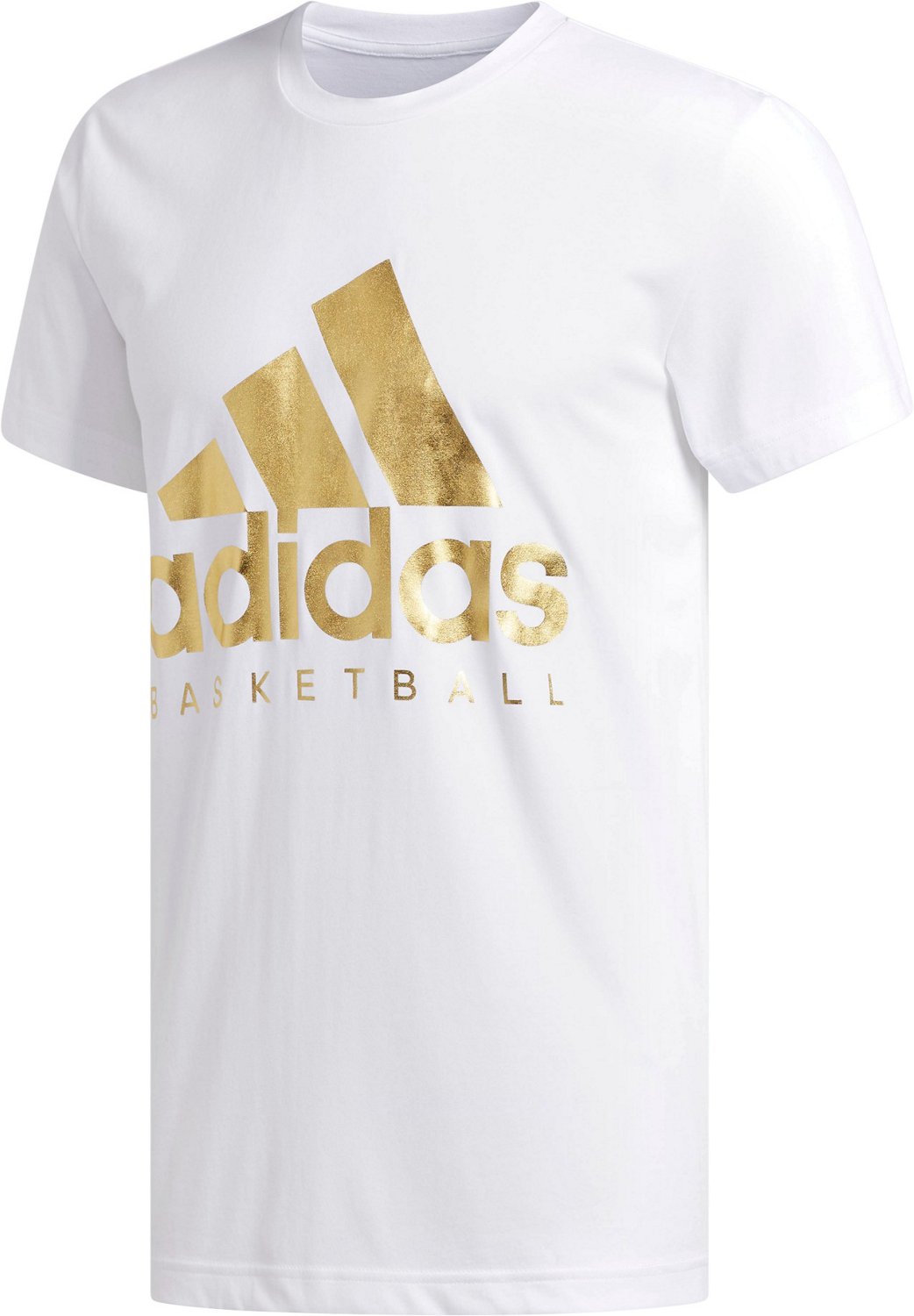 adidas Men's Gold Foil Badge of Sport Basketball T-shirt