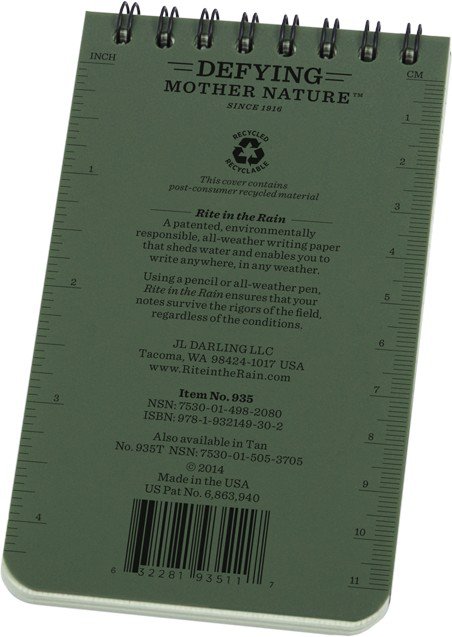 Rite in the Rain Weatherproof Top Spiral Notebook, 3in x 5in Universal Pattern                                                   - view number 4