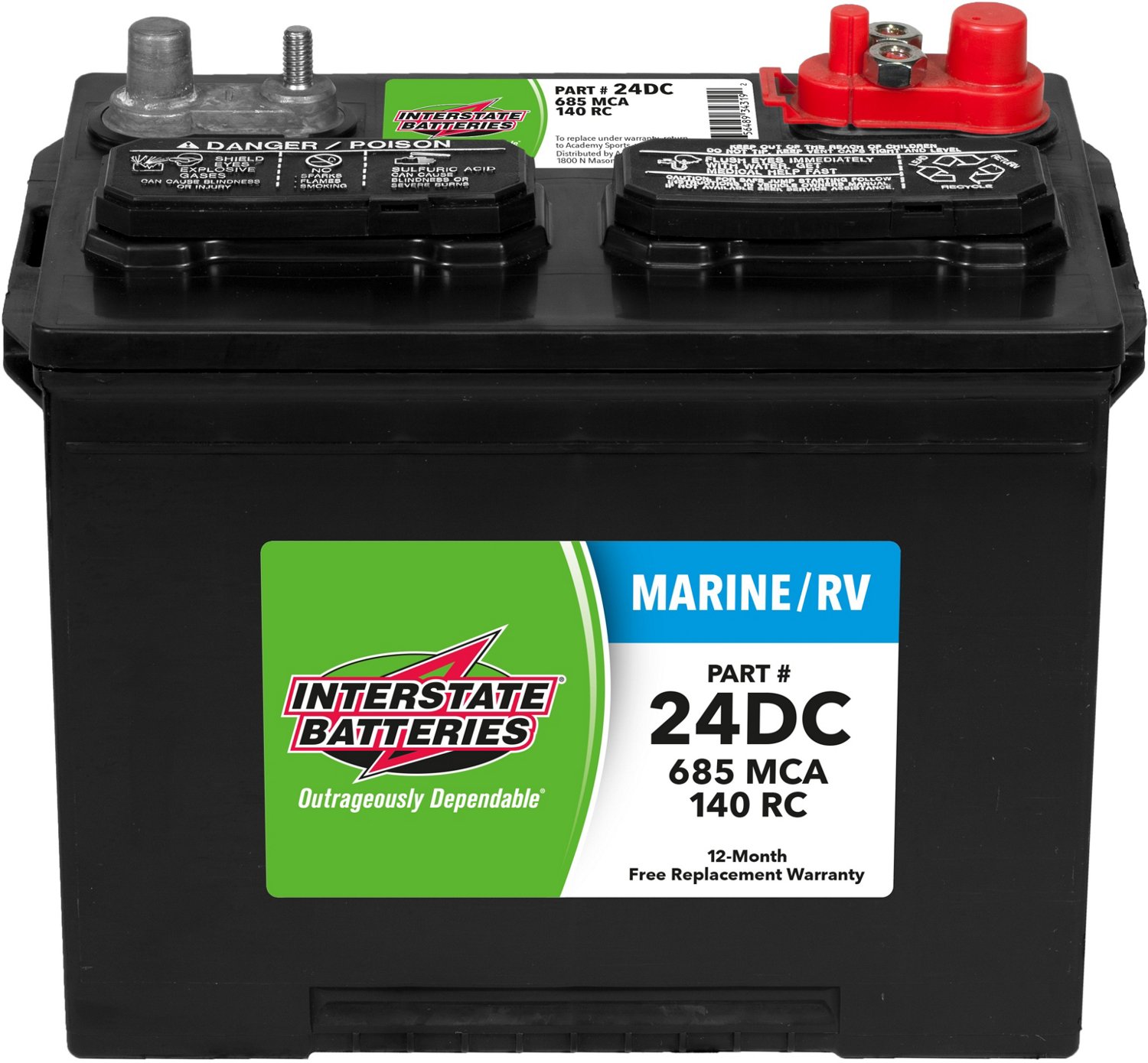 Interstate Batteries Deep Cycle 24DC 685 Marine Cranking Amp Battery                                                             - view number 1 selected