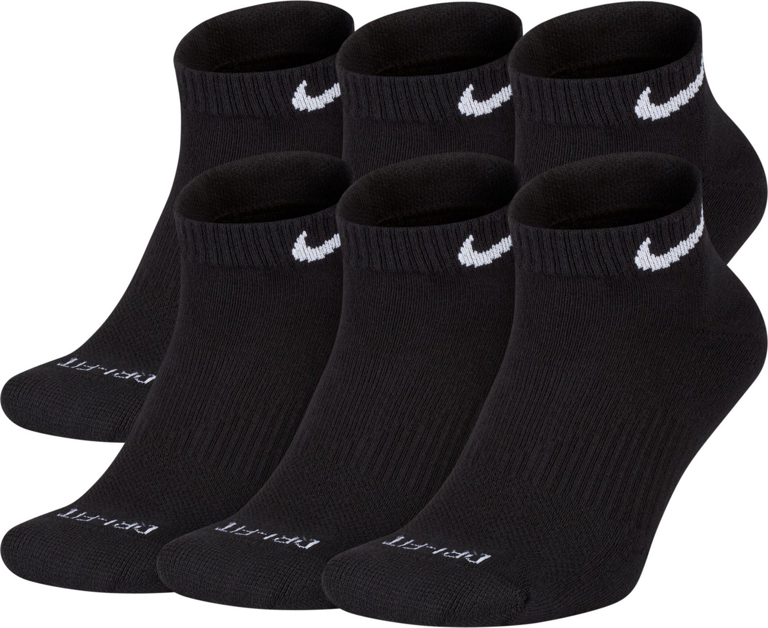 Nike Men s Everyday Plus Cushion Training Low Cut Socks 6 Pack Academy