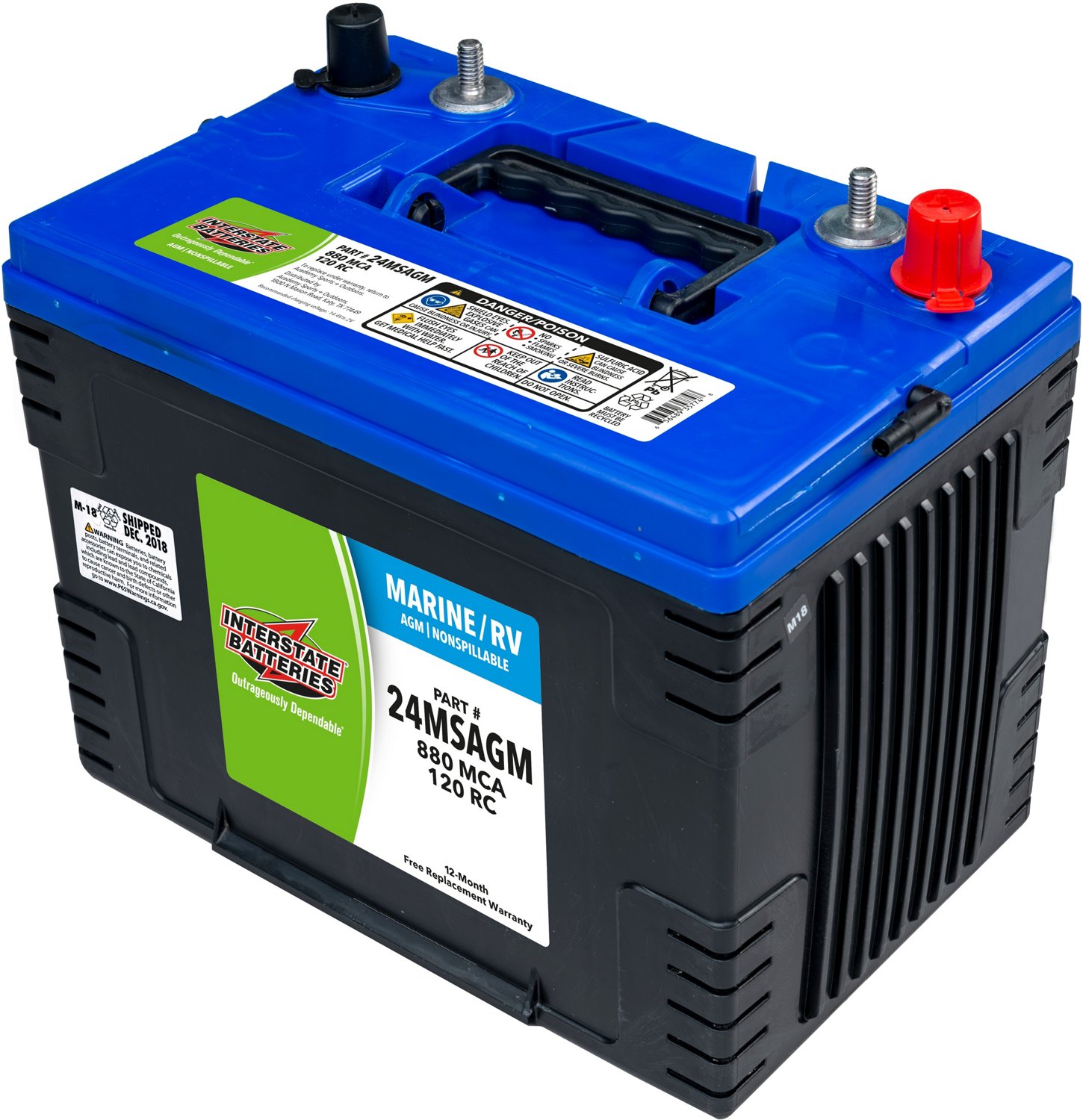 Interstate Batteries 880 Marine Cranking Amp AGM Starting Battery Academy