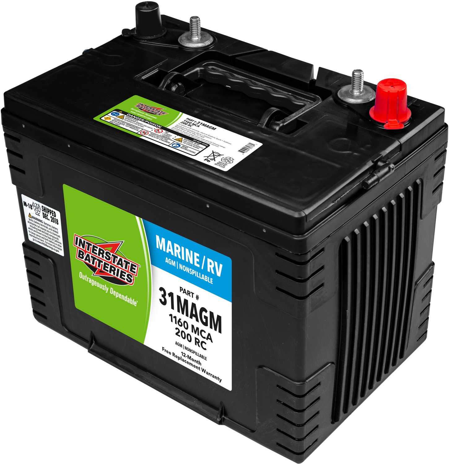 Interstate Batteries Group 31/1,160 Marine Cranking Amp AGM Battery