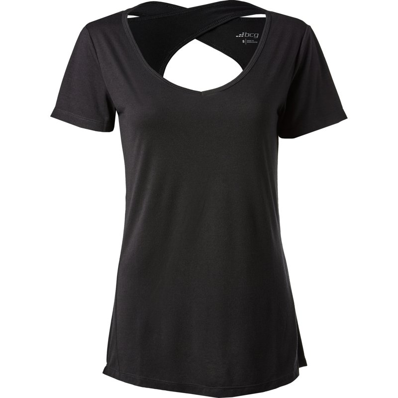 BCG Women's Open Back T-Shirt Black, X-Small - Women's Core/Basic Tops at Academy Sports