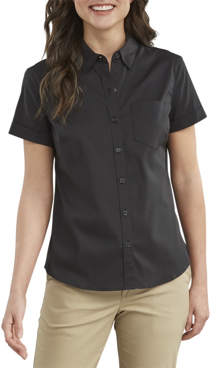 Dickies Women's Woven Short Sleeve Top                                                                                           - view number 1 selected