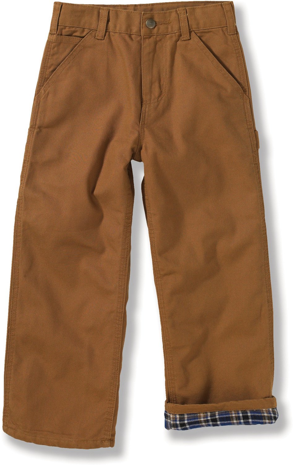 Carhartt Boys' Flannel-Lined Canvas Dungaree Pants                                                                               - view number 1 selected