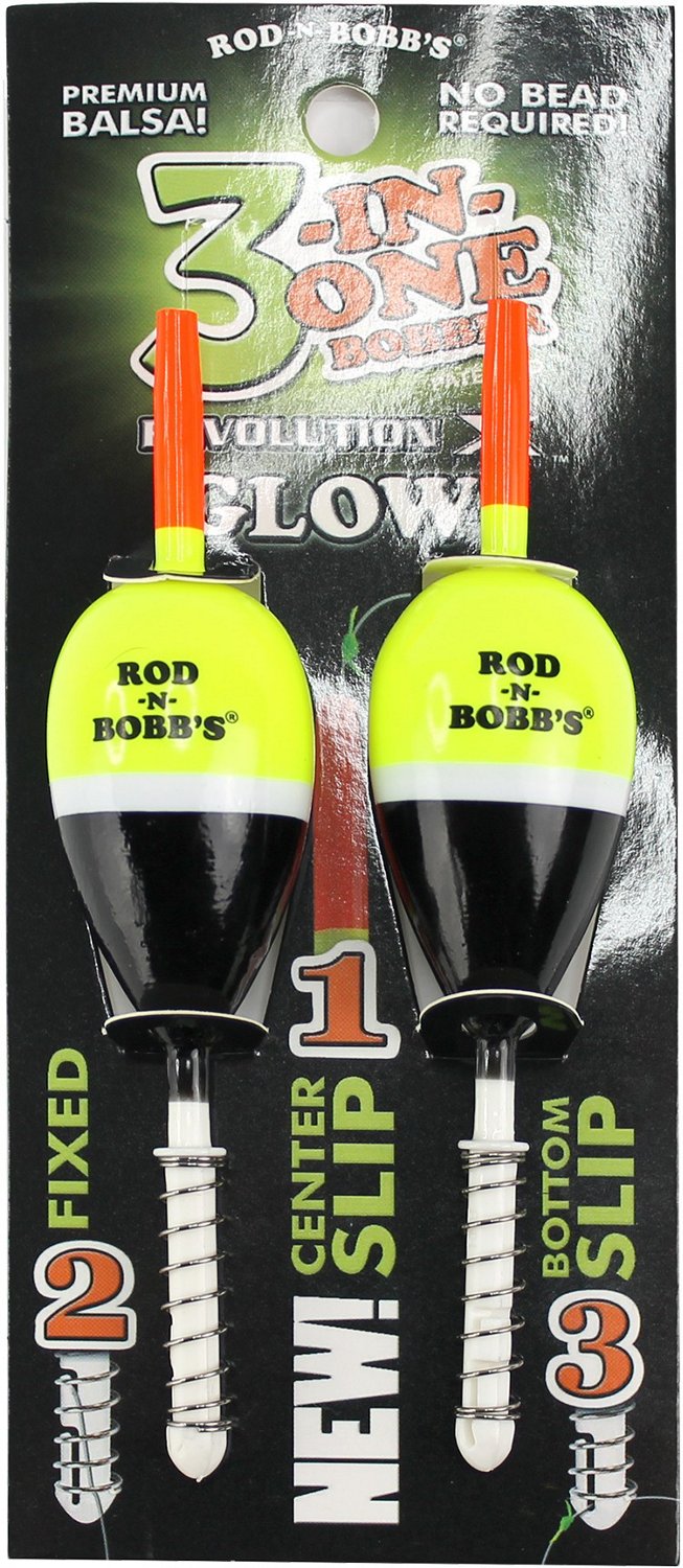 Rob-N-Bobb Revolution X 3-in-1 Glow 1-1/8 in Oval Shorty Bobbers 2-Pack                                                          - view number 1 selected
