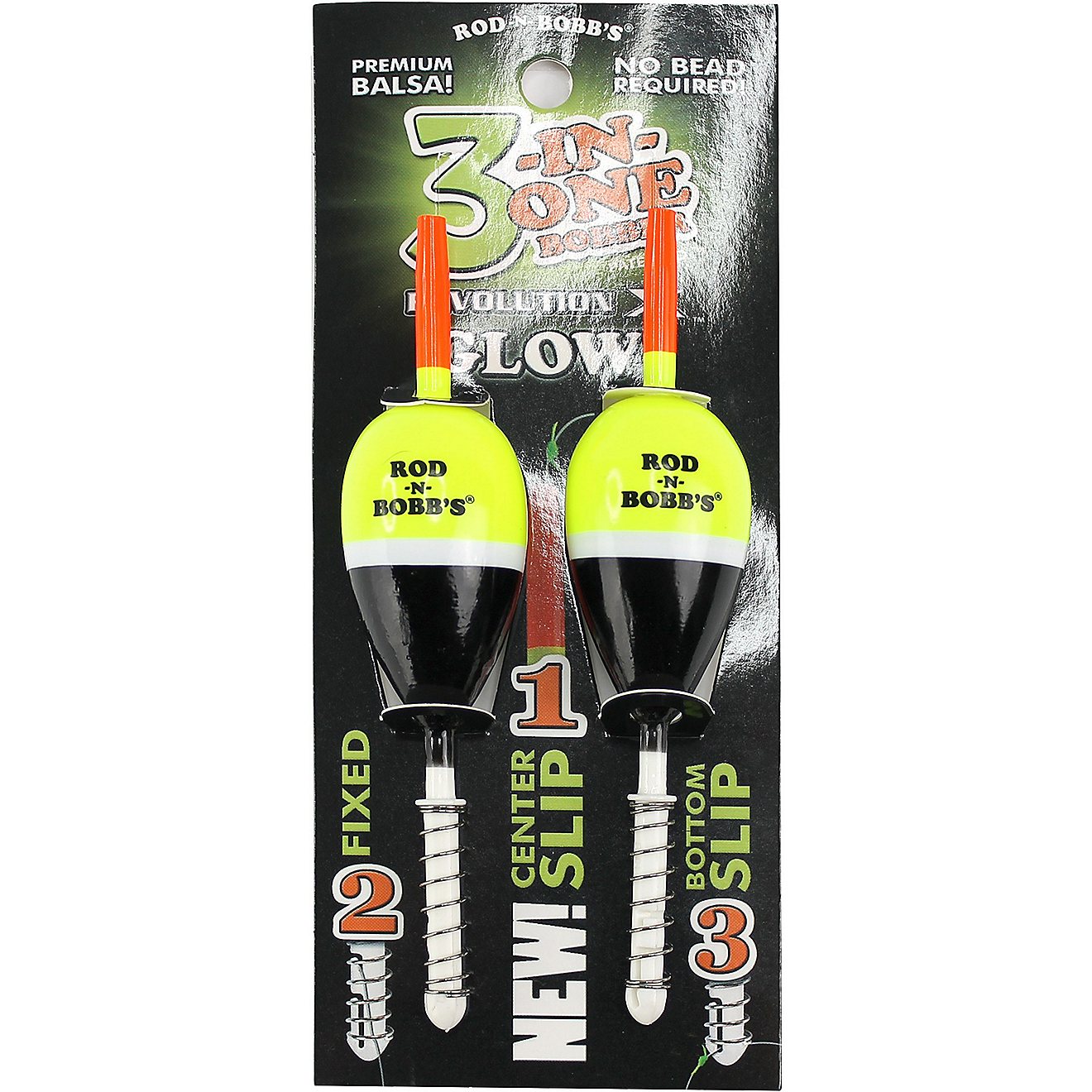 Rob-N-Bobb Revolution X 3-in-1 Glow 1-1/8 in Oval Shorty Bobbers 2-Pack                                                          - view number 1