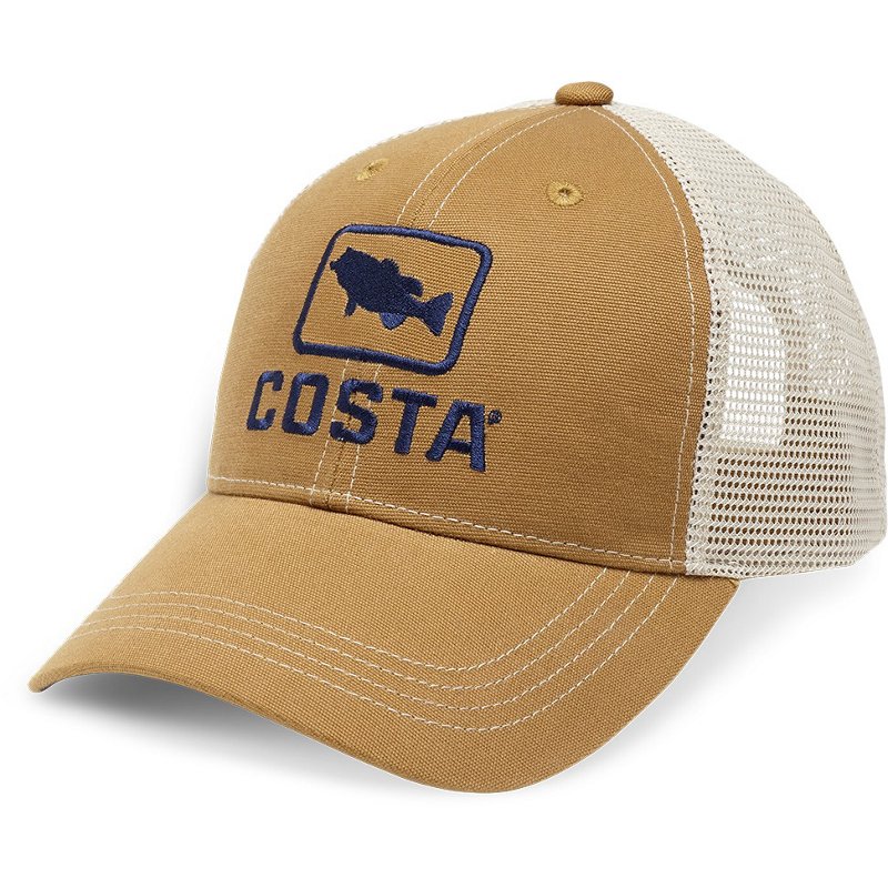 Costa Del Mar Adults' Bass XL Trucker Hat Brown/Tan - Men's Hunting/Fishing Headwear at Academy Sports
