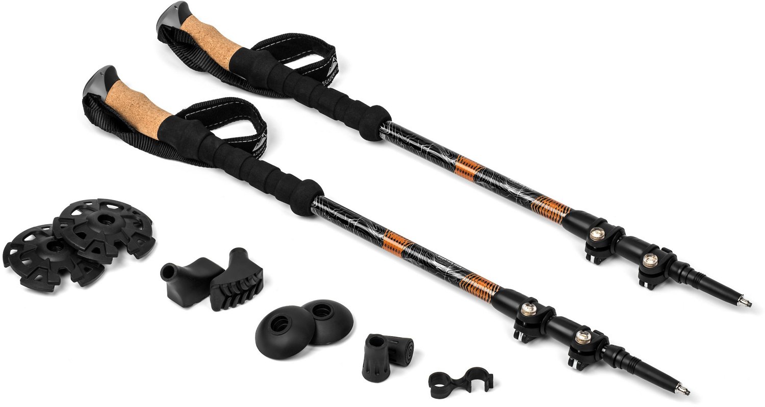 Cascade Aluminum Quick Lock Trekking Poles with Cork Grips