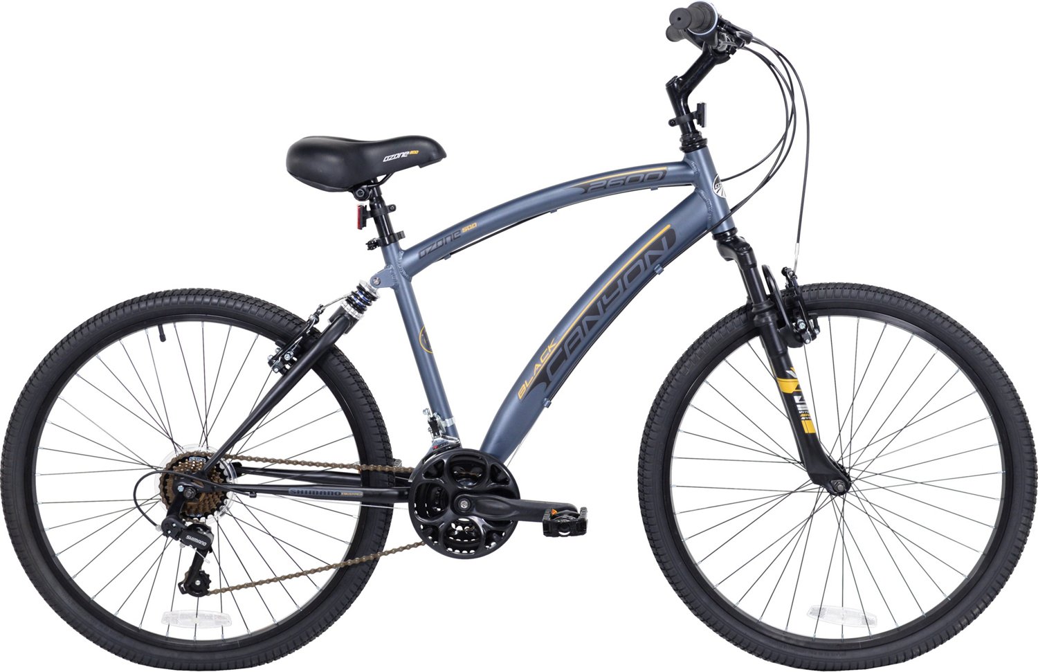 Ozone 500 Men's Black Canyon 26 in 21Speed Hybrid Bike Academy