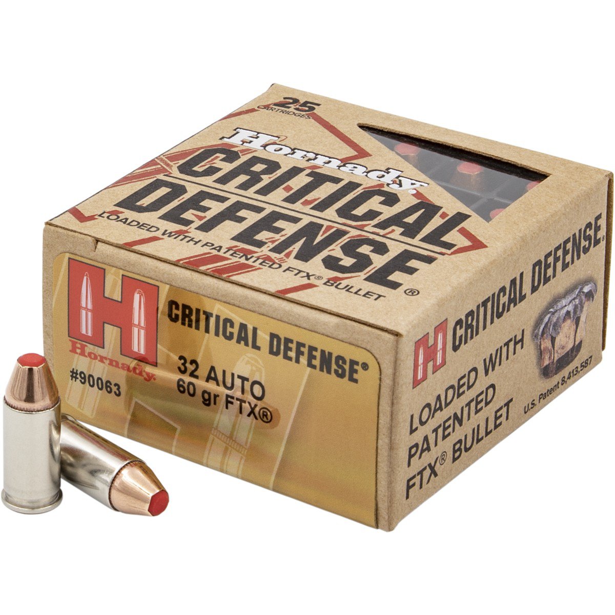 Hornady FTX Critical Defense .32 Automatic 60-Grain Pistol Ammunition ...