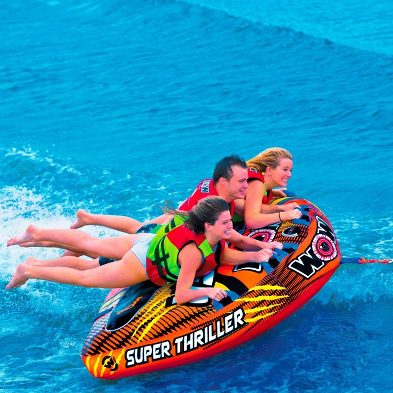 WOW Watersports Super Thriller 3-Person Inflatable Towable Tube Blue - Water Skis / Towables at Academy Sports