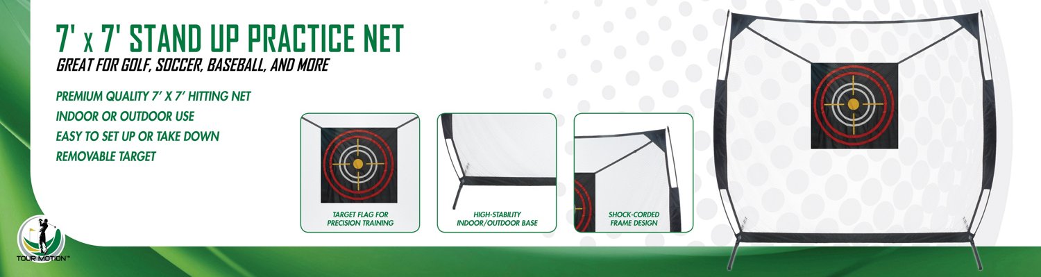 Tour Motion Golf 7 ft x 7 ft Stand-Up Practice Net