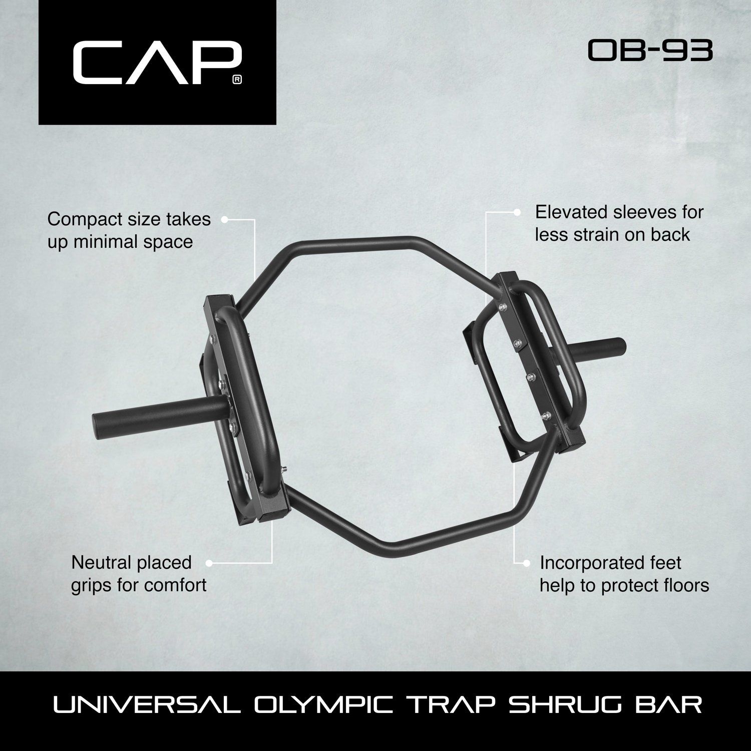 CAP Barbell Universal Olympic Trap Shrug and Deadlift Bar Academy