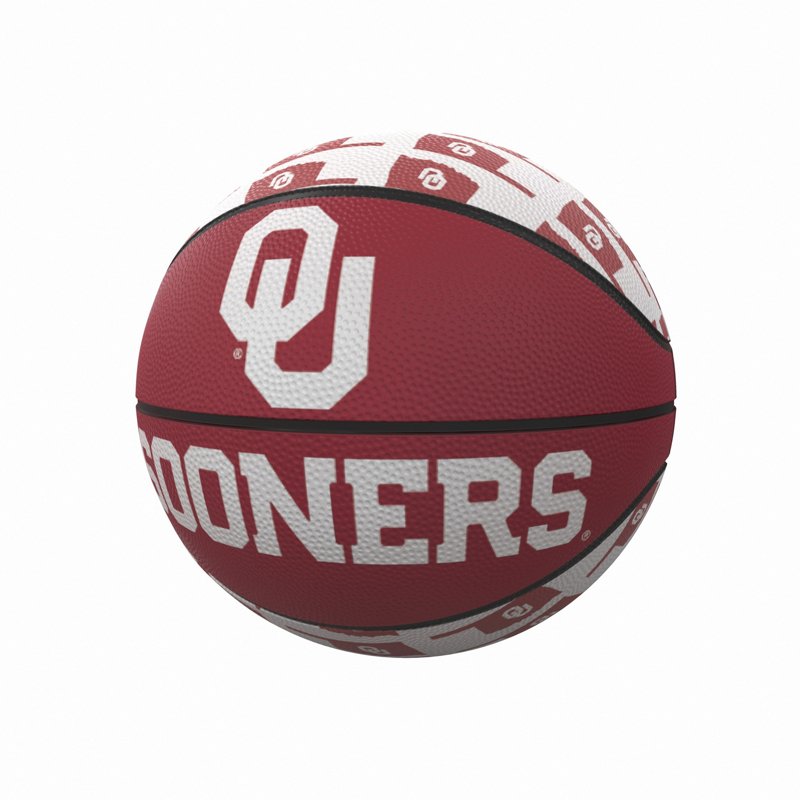 Logo Brands Logo University of Oklahoma Repeating Logo Mini-Size Basketball Red - NCAA Novelty at Academy Sports