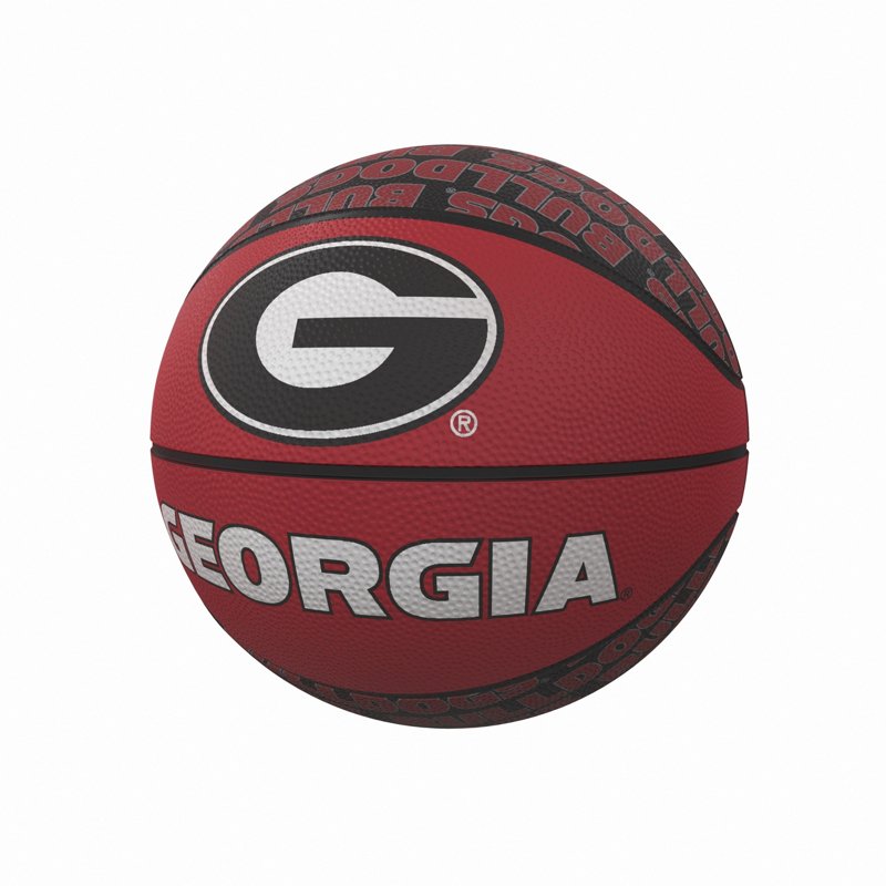 Logo Brands Logo University of Georgia Repeating Logo Rubber Mini-Size Basketball Red - NCAA Novelty at Academy Sports