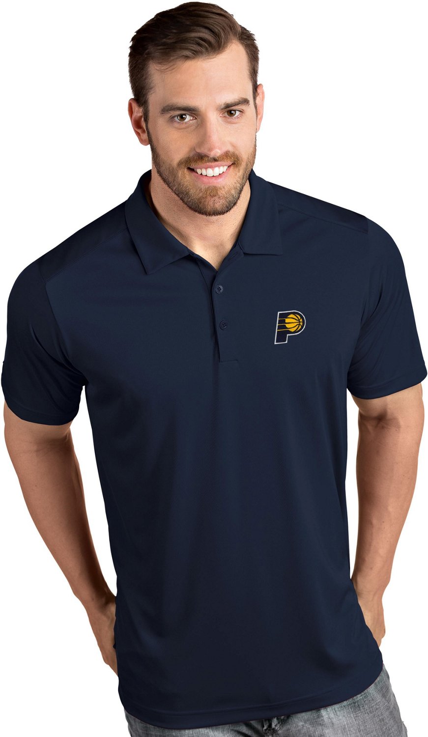 Antigua Men's Indiana Pacers Tribute Polo Shirt                                                                                  - view number 1 selected