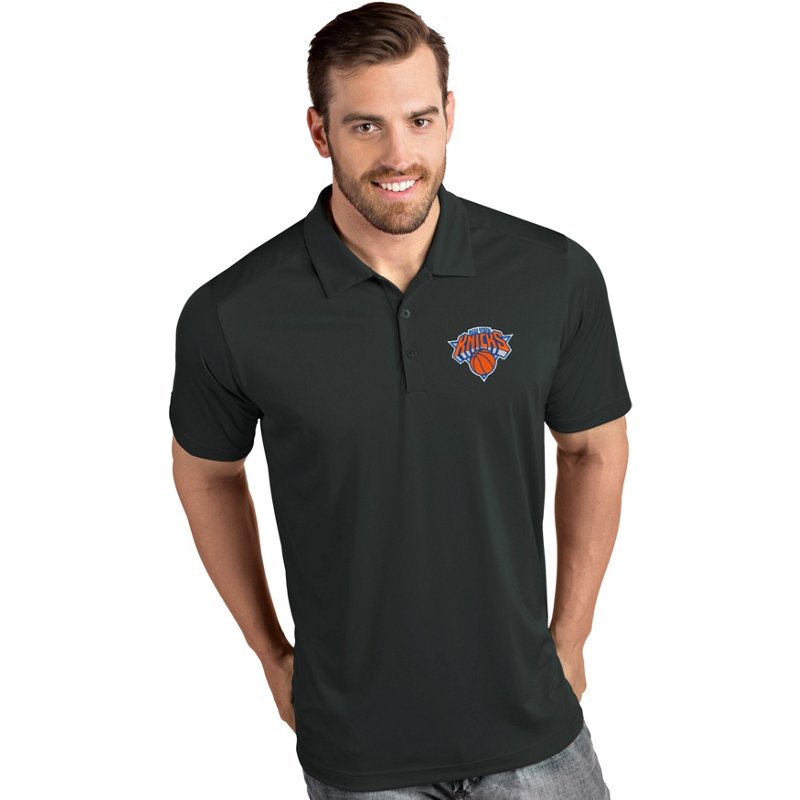 Men's Antigua Charcoal New York Knicks Tribute Polo