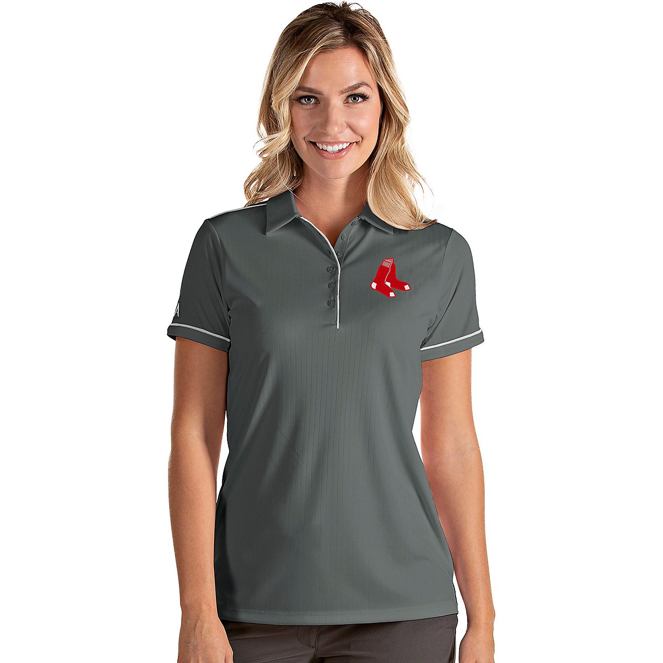 Antigua Women's Boston Red Sox Salute Short Sleeve Polo                                                                          - view number 1